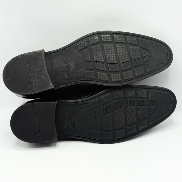 COLE HAAN GRAND OS Men's Dress Shoes Moc Toe Loafers Black Leather - US 15 Wide - Picture 12 of 13